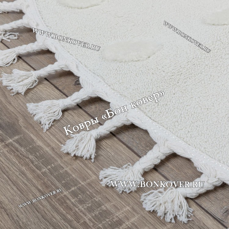 Турецкий Ковер Комфорт Дизайн 30083 Белый Круг